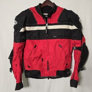 Joe Rocket Ballistic Series Mesh Motorcycle Riding Jacket Mens Med Blk Red Armor